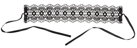 Cottelli ACCESSOIRES - Czarny Haftowany Naszyjnik Z Perełkami I Dżetami Cottelli ACCESSOIRES - Czarny Haftowany Naszyjnik Z Perełkami I Dżetami