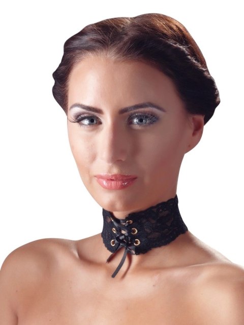 Cottelli ACCESSOIRES - Czarny Koronkowy Naszyjnik Z Satynową Tasiemką Do Wiązania Cottelli ACCESSOIRES - Czarny Koronkowy Naszyjnik Z Satynową Tasiemką Do Wiązania