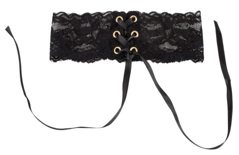 Cottelli ACCESSOIRES - Czarny Koronkowy Naszyjnik Z Satynową Tasiemką Do Wiązania Cottelli ACCESSOIRES - Czarny Koronkowy Naszyjnik Z Satynową Tasiemką Do Wiązania
