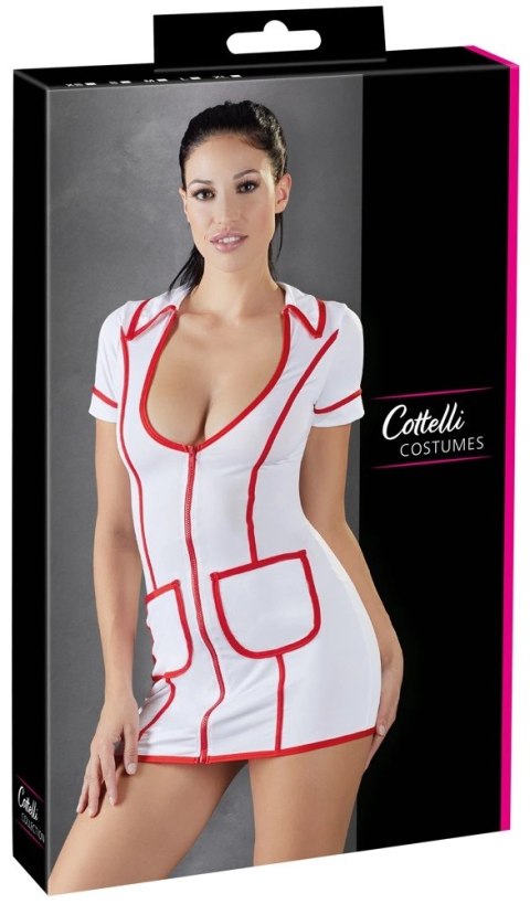 Cottelli Costumes Sukienka pielęgniarki biała czerwona M elastyczna