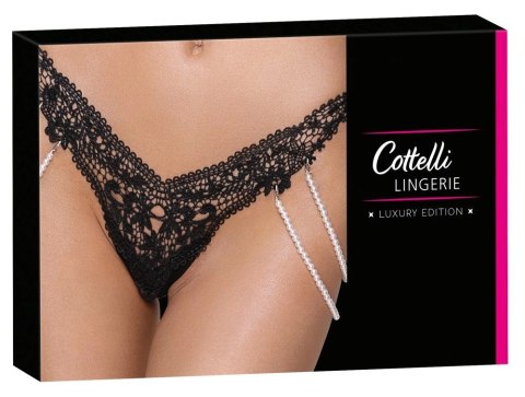 Cottelli LINGERIE - Koronkowe Stringi Z Perłowymi Odpinanymi Łańcuszkami M/L Cottelli LINGERIE - Koronkowe Stringi Z Perłowymi Odpinanymi Łańcuszkami M/L