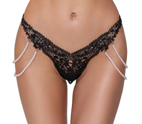 Cottelli LINGERIE - Koronkowe Stringi Z Perłowymi Odpinanymi Łańcuszkami M/L Cottelli LINGERIE - Koronkowe Stringi Z Perłowymi Odpinanymi Łańcuszkami M/L