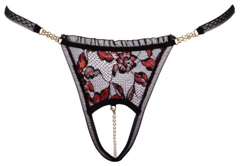 Cottelli LINGERIE - Stringi Z Delikatnej Kwiatowej Koronki Z Perełkami W Kroczu S/M Cottelli LINGERIE - Stringi Z Delikatnej Kwiatowej Koronki Z Perełkami W Kroczu S/M