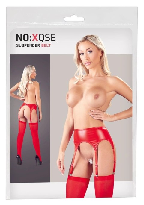 NO:XQSE - Matowy Pas Do Pończoch W Komplecie Z Pończochami Czerwone L/XL NO:XQSE - Matowy Pas Do Pończoch W Komplecie Z Pończochami Czerwone L/XL