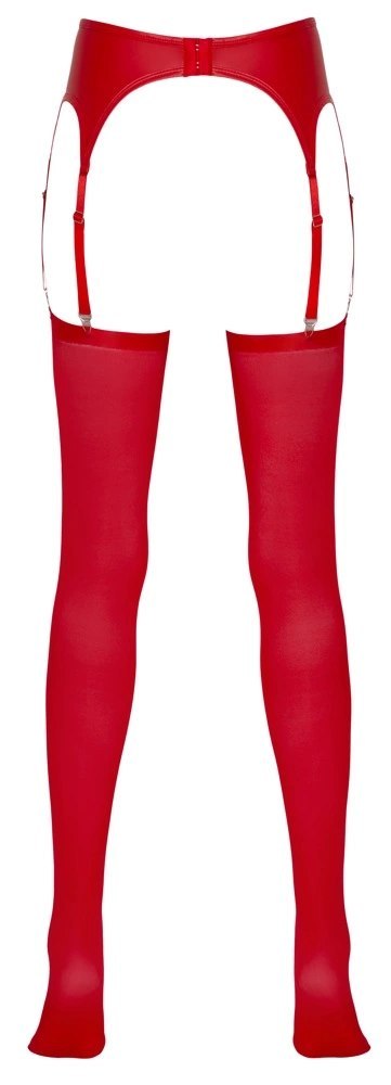NO:XQSE - Matowy Pas Do Pończoch W Komplecie Z Pończochami Czerwone L/XL NO:XQSE - Matowy Pas Do Pończoch W Komplecie Z Pończochami Czerwone L/XL