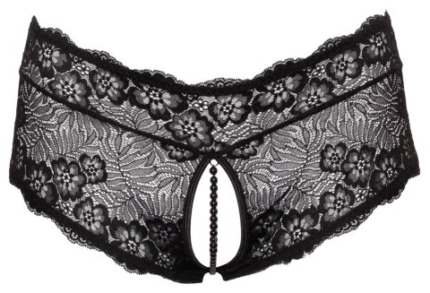 Cottelli CURVES - Czarne Figi Bez Krocza Z Perełkami I Wstążką 3XL Cottelli CURVES - Czarne Figi Bez Krocza Z Perełkami I Wstążką 3XL