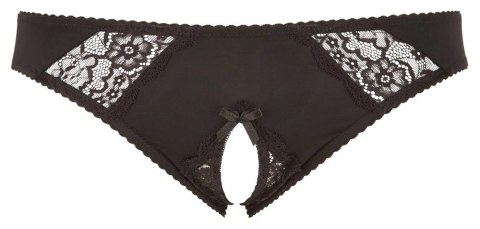 Cottelli CURVES - Czarne Figi Z Dodatkiem Koronki Bez Krocza 4XL Cottelli CURVES - Czarne Figi Z Dodatkiem Koronki Bez Krocza 4XL