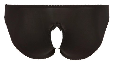 Cottelli CURVES - Czarne Figi Z Dodatkiem Koronki Bez Krocza 4XL Cottelli CURVES - Czarne Figi Z Dodatkiem Koronki Bez Krocza 4XL