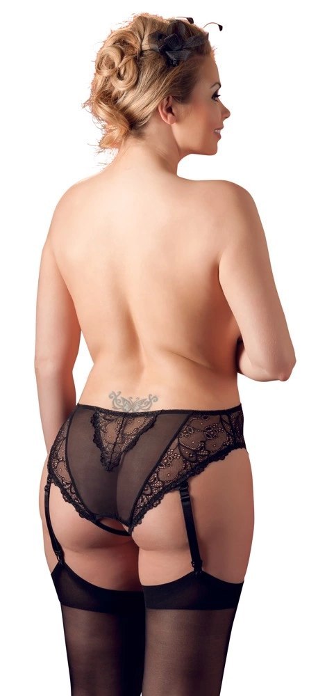 Cottelli CURVES - Seksowne Majteczki Z Paskami Do Pończoch Bez Krocza 4XL Cottelli CURVES - Seksowne Majteczki Z Paskami Do Pończoch Bez Krocza 4XL