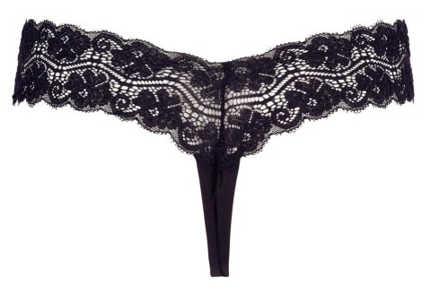 Cottelli LINGERIE - Czarne Koronkowe Stringi Z Naszyjnikiem Z Pereł W Kroku XL Cottelli LINGERIE - Czarne Koronkowe Stringi Z Naszyjnikiem Z Pereł W Kroku XL