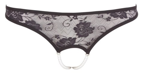 Cottelli LINGERIE - Czarne Koronkowe Stringi Z Perłami W Kroczu M Cottelli LINGERIE - Czarne Koronkowe Stringi Z Perłami W Kroczu M