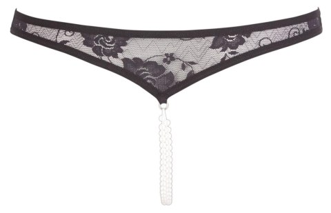 Cottelli LINGERIE - Czarne Koronkowe Stringi Z Perłami W Kroczu S Cottelli LINGERIE - Czarne Koronkowe Stringi Z Perłami W Kroczu S