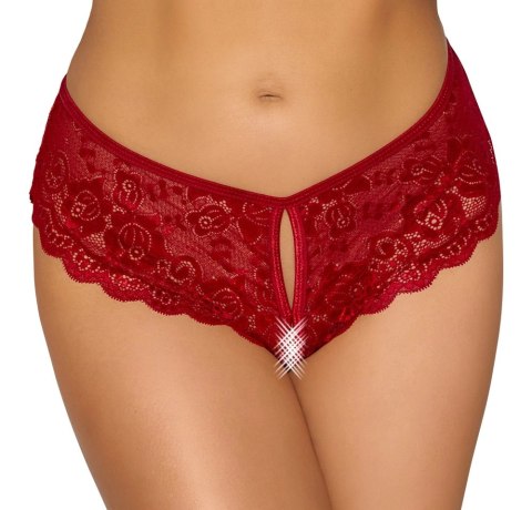 Cottelli LINGERIE - Gorące Czerwone Figi Z Koronki Bez Krocza XL Cottelli LINGERIE - Gorące Czerwone Figi Z Koronki Bez Krocza XL
