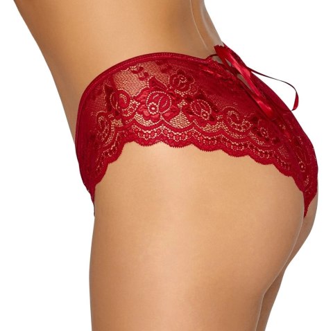 Cottelli LINGERIE - Gorące Czerwone Figi Z Koronki Bez Krocza M Cottelli LINGERIE - Gorące Czerwone Figi Z Koronki Bez Krocza M
