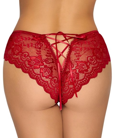 Cottelli LINGERIE - Gorące Czerwone Figi Z Koronki Bez Krocza M Cottelli LINGERIE - Gorące Czerwone Figi Z Koronki Bez Krocza M
