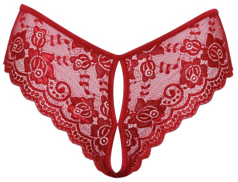 Cottelli LINGERIE - Gorące Czerwone Figi Z Koronki Bez Krocza M Cottelli LINGERIE - Gorące Czerwone Figi Z Koronki Bez Krocza M