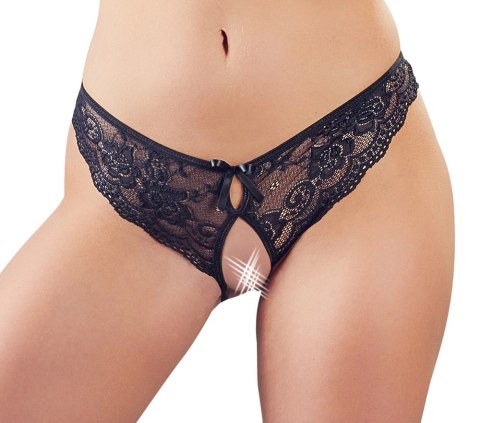 Cottelli LINGERIE - Seksowne Koronkowe Figi Z Wycięciami I Kokardkami Czarne M Cottelli LINGERIE - Seksowne Koronkowe Figi Z Wycięciami I Kokardkami Czarne M