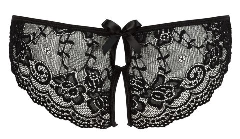Cottelli LINGERIE - Seksowne Koronkowe Figi Z Wycięciami I Kokardkami Czarne M Cottelli LINGERIE - Seksowne Koronkowe Figi Z Wycięciami I Kokardkami Czarne M