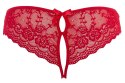 Cottelli LINGERIE - Seksowne Koronkowe Figi Z Wycięciami I Kokardkami Czerwone M