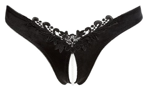 Cottelli LINGERIE - Seksowne Satynowe Majteczki Z Perełkami W Kroczu Czarne M Cottelli LINGERIE - Seksowne Satynowe Majteczki Z Perełkami W Kroczu Czarne M
