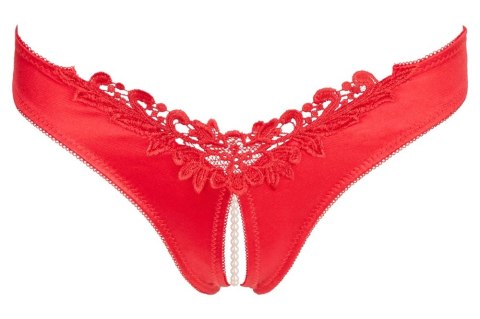 Cottelli LINGERIE - Seksowne Satynowe Majteczki Z Perełkami W Kroczu Czerwone M Cottelli LINGERIE - Seksowne Satynowe Majteczki Z Perełkami W Kroczu Czerwone M