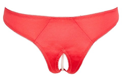 Cottelli LINGERIE - Seksowne Satynowe Majteczki Z Perełkami W Kroczu Czerwone M Cottelli LINGERIE - Seksowne Satynowe Majteczki Z Perełkami W Kroczu Czerwone M