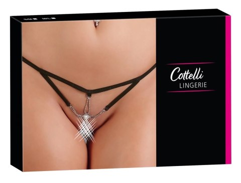 Cottelli LINGERIE - Seksowne Stringi Z Cieniutkich Paseczków I Srebrnych Dodatków S/M Cottelli LINGERIE - Seksowne Stringi Z Cieniutkich Paseczków I Srebrnych Dodatków S/M