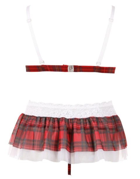 Cottelli LINGERIE - Seksowny 3-Częściowy Komplecik W Kratę Z Białą Koronką M Cottelli LINGERIE - Seksowny 3-Częściowy Komplecik W Kratę Z Białą Koronką M