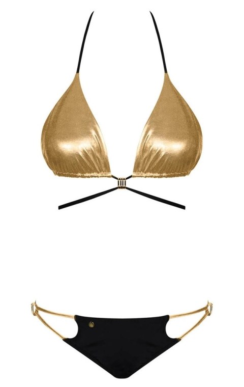 Obsessive - Seksowne Bikini Złoty Biustonosz I Czarne Majteczki Goldivia M Obsessive - Seksowne Bikini Złoty Biustonosz I Czarne Majteczki Goldivia M