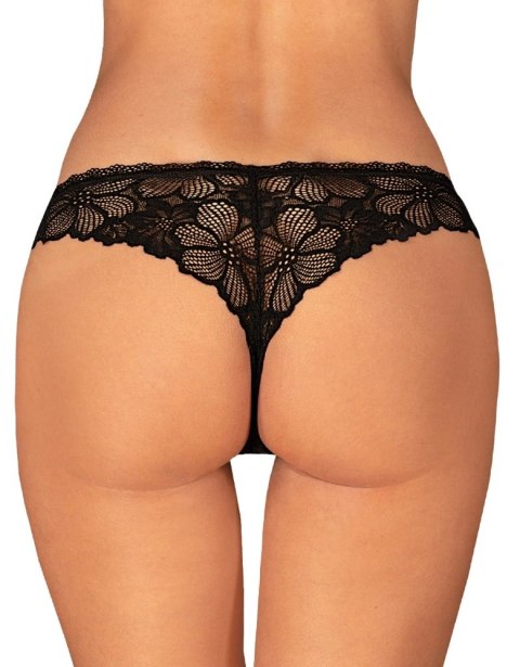Obsessive - Seksowne Czarne Koronkowe Stringi Serafia XL/2XL Obsessive - Seksowne Czarne Koronkowe Stringi Serafia XL/2XL