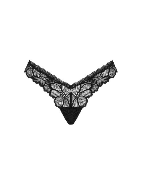 Obsessive - Seksowne Czarne Koronkowe Stringi Serafia XL/2XL Obsessive - Seksowne Czarne Koronkowe Stringi Serafia XL/2XL