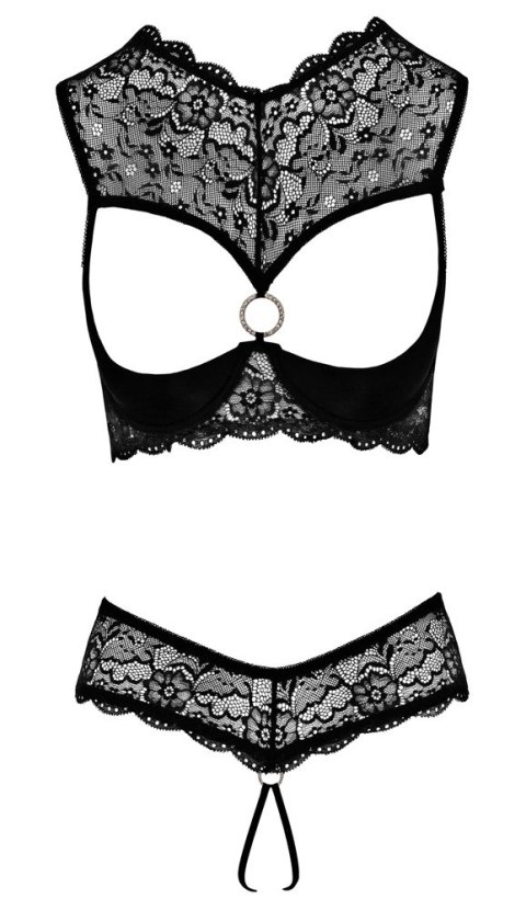 Cottelli LINGERIE - Koronkowy 2-Częściowy Set Biustonosz Bez Miseczek I Wysokie Otwarte Stringi 85B/L Cottelli LINGERIE - Koronkowy 2-Częściowy Set Biustonosz Bez Miseczek I Wysokie Otwarte Stringi 85B/L