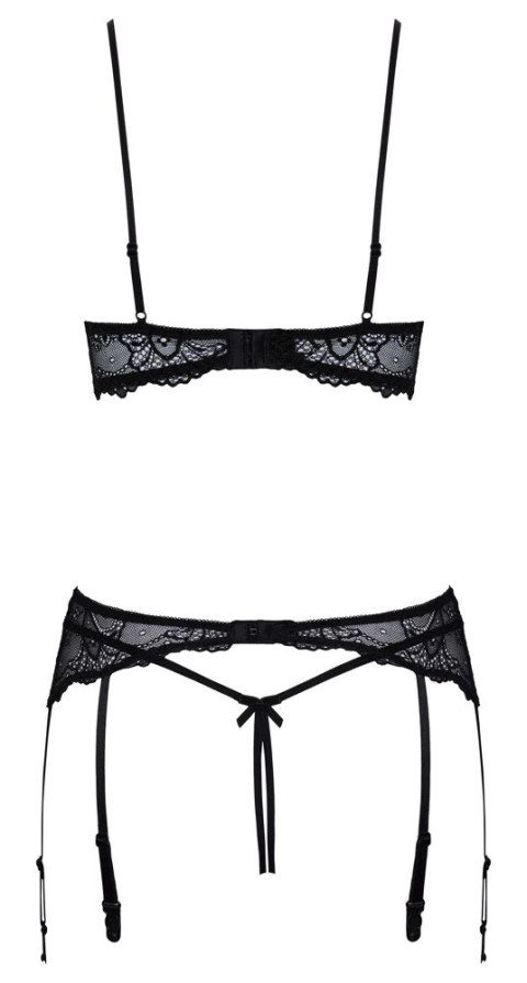 Cottelli LINGERIE - Seksowny Koronkowy 3-Częściowy Zestaw Czarny 85B/L Cottelli LINGERIE - Seksowny Koronkowy 3-Częściowy Zestaw Czarny 85B/L