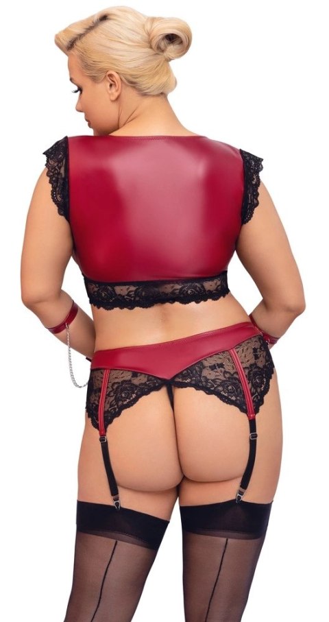 Cottelli Bondage - 2-Częściowy Koronkowy Komplecik Bondage Czerwono-Czarny 4XL Cottelli Bondage - 2-Częściowy Koronkowy Komplecik Bondage Czerwono-Czarny 4XL