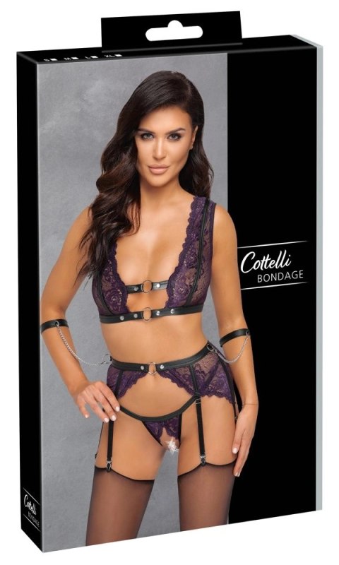 Cottelli Bondage - Seksowny Koronkowy Komplecik Bondage Fioletowy XL Cottelli Bondage - Seksowny Koronkowy Komplecik Bondage Fioletowy XL