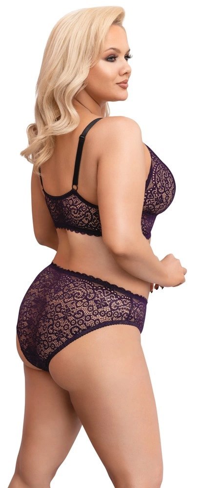 Cottelli CURVES - Seksowny 2-Częściowy Zestaw Z Fioletowej Koronki 4XL Cottelli CURVES - Seksowny 2-Częściowy Zestaw Z Fioletowej Koronki 4XL