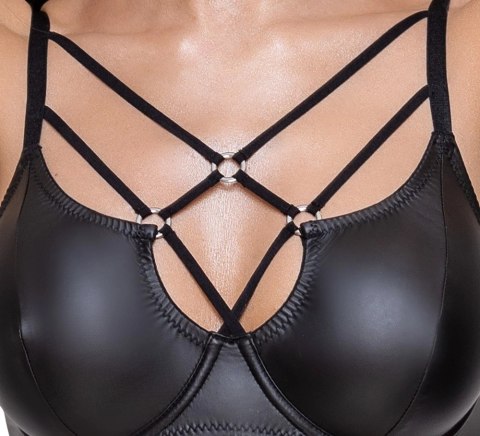 Cottelli LINGERIE - Czarny Matowy 2-Częściowy Set Z Ozdobnymi Paseczkami 75B/S Cottelli LINGERIE - Czarny Matowy 2-Częściowy Set Z Ozdobnymi Paseczkami 75B/S