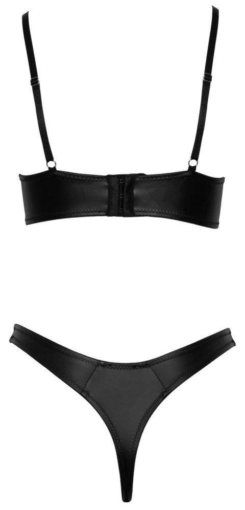 Cottelli LINGERIE - Czarny Matowy 2-Częściowy Set Z Ozdobnymi Paseczkami 85B/L Cottelli LINGERIE - Czarny Matowy 2-Częściowy Set Z Ozdobnymi Paseczkami 85B/L