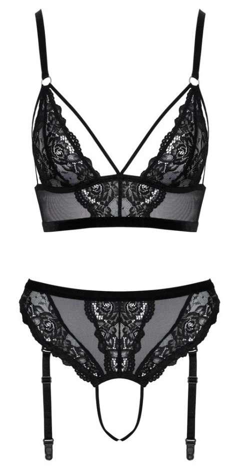 Cottelli LINGERIE - Koronkowy Biustonosz Z Pasem Do Pończoch Bez Krocza M Cottelli LINGERIE - Koronkowy Biustonosz Z Pasem Do Pończoch Bez Krocza M
