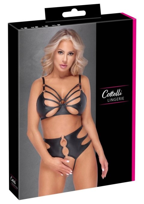 Cottelli LINGERIE - Seksowny Matowy Biustonosz I Wysokie Majtki Z Wycięciami M Cottelli LINGERIE - Seksowny Matowy Biustonosz I Wysokie Majtki Z Wycięciami M