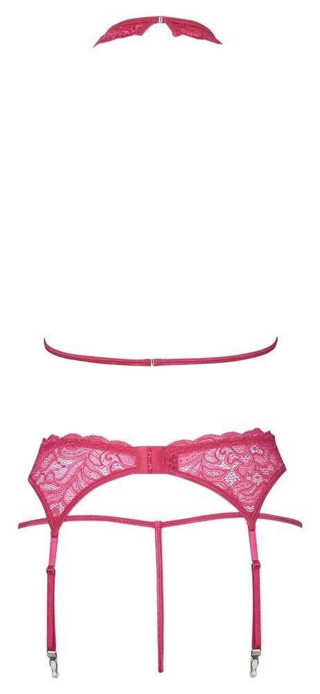 Cottelli LINGERIE - Seksowny Różowy Komplecik Biustonosz Pas I Stringi L/XL Cottelli LINGERIE - Seksowny Różowy Komplecik Biustonosz Pas I Stringi L/XL