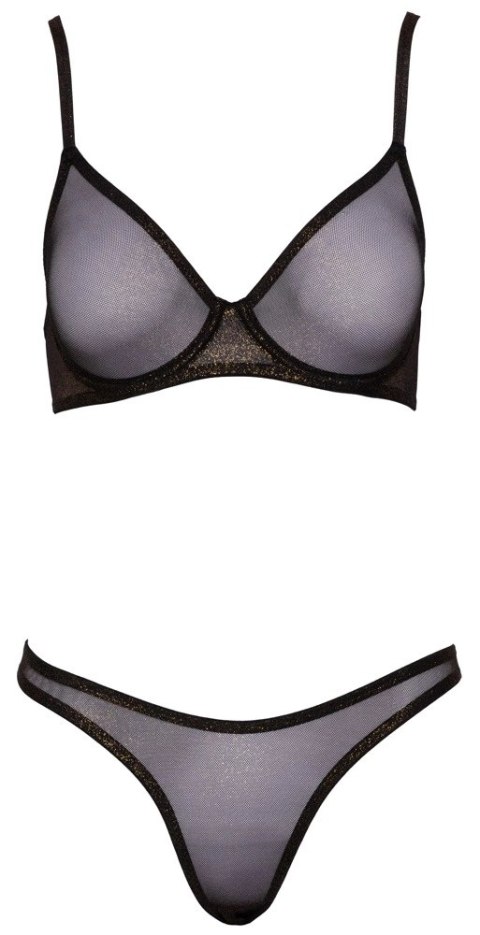Cottelli LINGERIE - Seksowny Siateczkowy 2-Częściowy Komplecik Z Brokatem 85C/XL Cottelli LINGERIE - Seksowny Siateczkowy 2-Częściowy Komplecik Z Brokatem 85C/XL