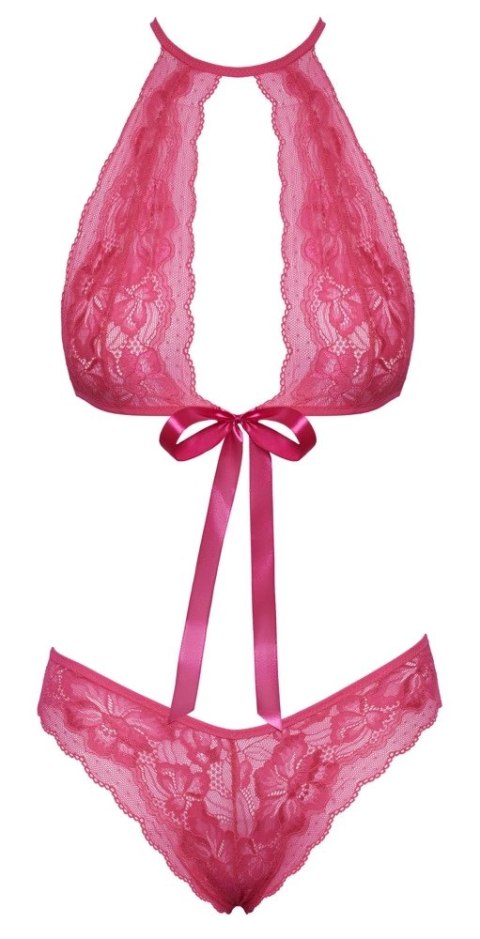 Kissable - Różowy Koronkowy 2-Częściowy Komplecik Z Satynową Kokardką L/XL Kissable - Różowy Koronkowy 2-Częściowy Komplecik Z Satynową Kokardką L/XL