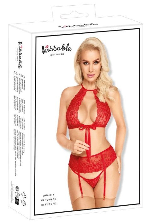 Kissable - Seksowny Koronkowy Czerwony Komplecik L/XL Kissable - Seksowny Koronkowy Czerwony Komplecik L/XL