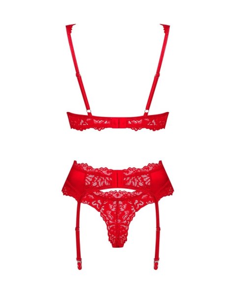 Obsessive - 3-Częściowy Czerwony Koronkowy Zestaw Seksownej Bielizny Amor Cherris S/M Obsessive - 3-Częściowy Czerwony Koronkowy Zestaw Seksownej Bielizny Amor Cherris S/M