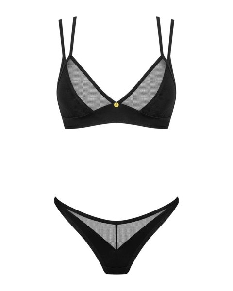 Obsessive - Biustonosz I Stringi Z Elastycznej Siateczki Nesari Czarny M/L Obsessive - Biustonosz I Stringi Z Elastycznej Siateczki Nesari Czarny M/L