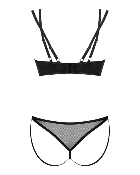 Obsessive - Biustonosz I Stringi Z Elastycznej Siateczki Nesari Czarny M/L Obsessive - Biustonosz I Stringi Z Elastycznej Siateczki Nesari Czarny M/L