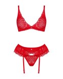 Obsessive - Delikatny Koronkowy Czerwony Komplecik Chilisa M/L