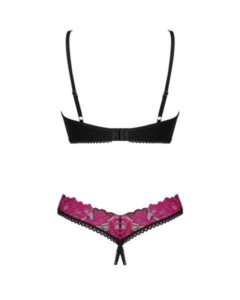 Obsessive - Seksowny Biustonosz I Stringi Bez Krocza Z Kwiatową Koronką Rosenty M/L Obsessive - Seksowny Biustonosz I Stringi Bez Krocza Z Kwiatową Koronką Rosenty M/L