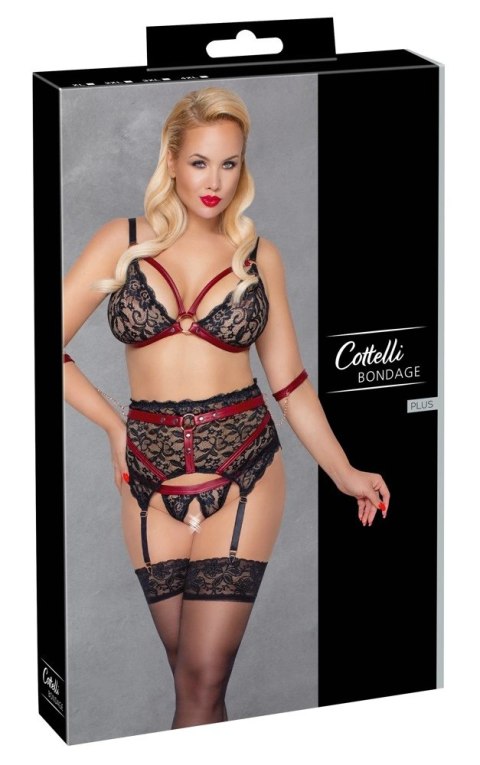 Cottelli Bondage - 3-Częściowy Koronkowy Komplecik Bondage 3XL Cottelli Bondage - 3-Częściowy Koronkowy Komplecik Bondage 3XL